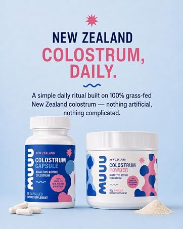MUUU Colostrum Capsules and Powder together
