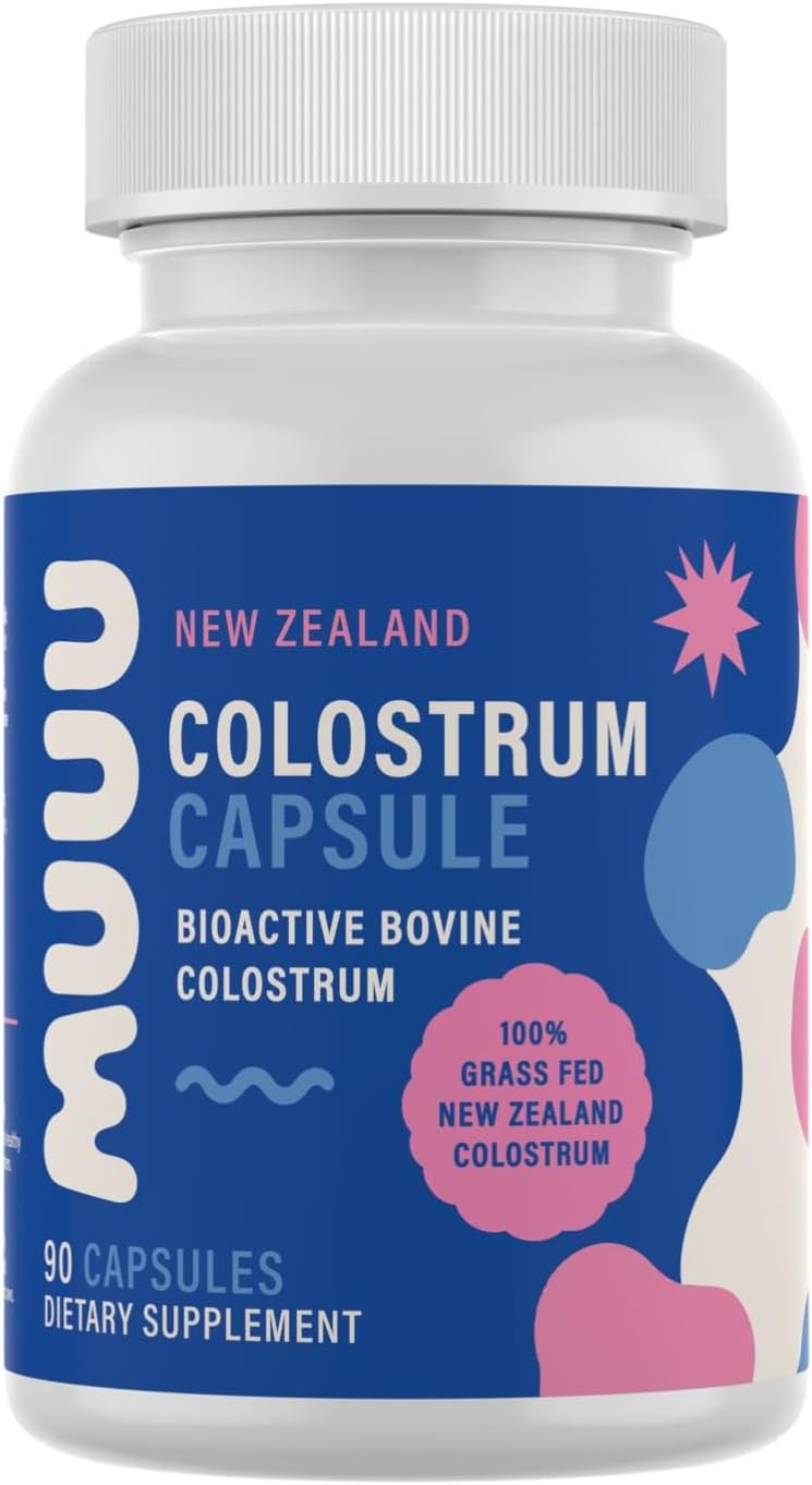 MUUU Colostrum Capsules 90 bottle, front