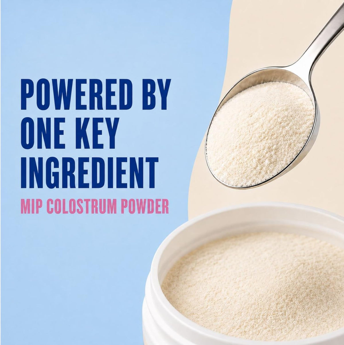 Scoop of MUUU colostrum powder